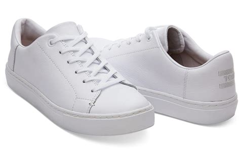 comfortable white leather sneakers.